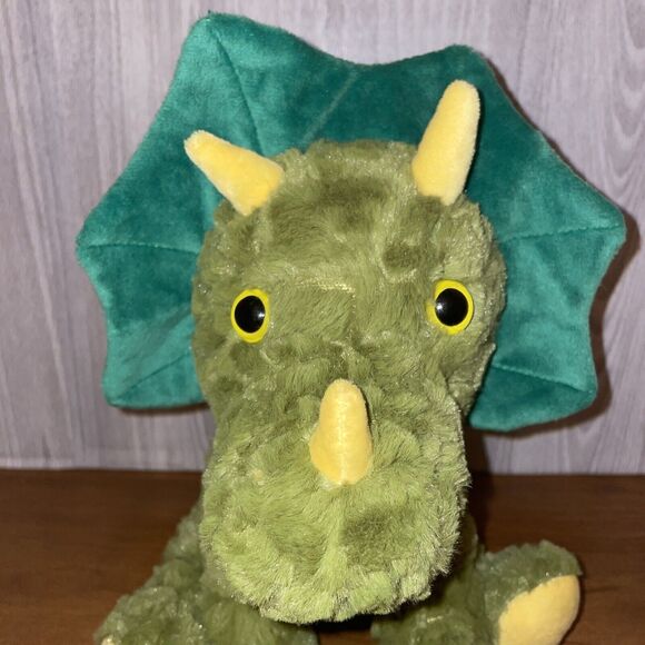 Goffa Dinosaur Plush Stuffed Animal Toy Sitting Triceratops Green - 10.5" Tall - Picture 2 of 13